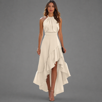 Vestido Maxi Marfil Cuello Halter