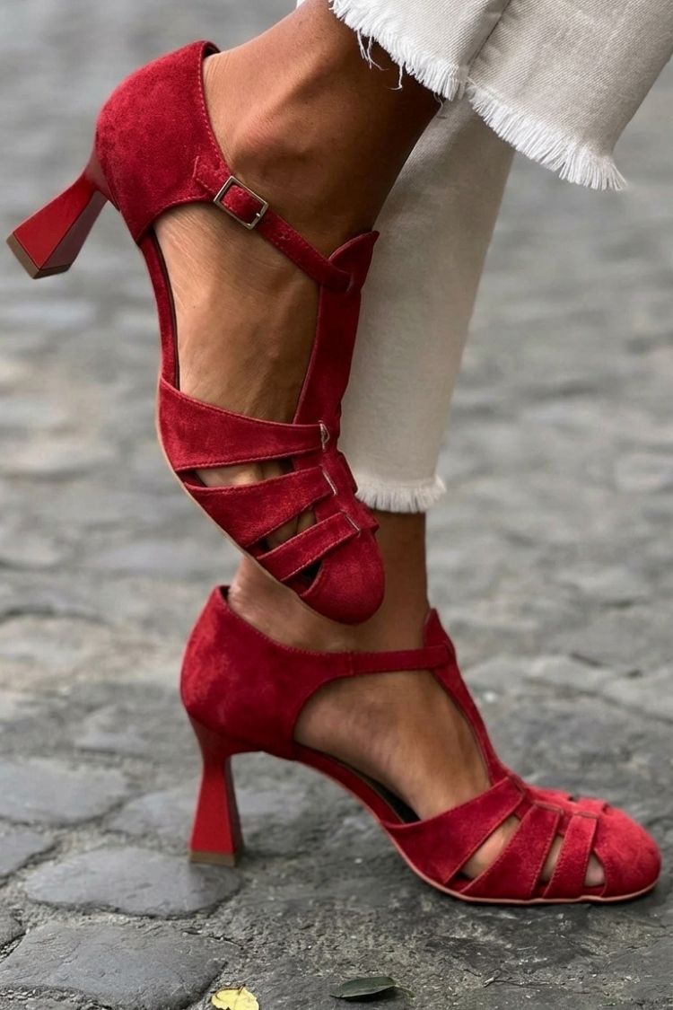 Sandalias Verdes Correas a Crochet