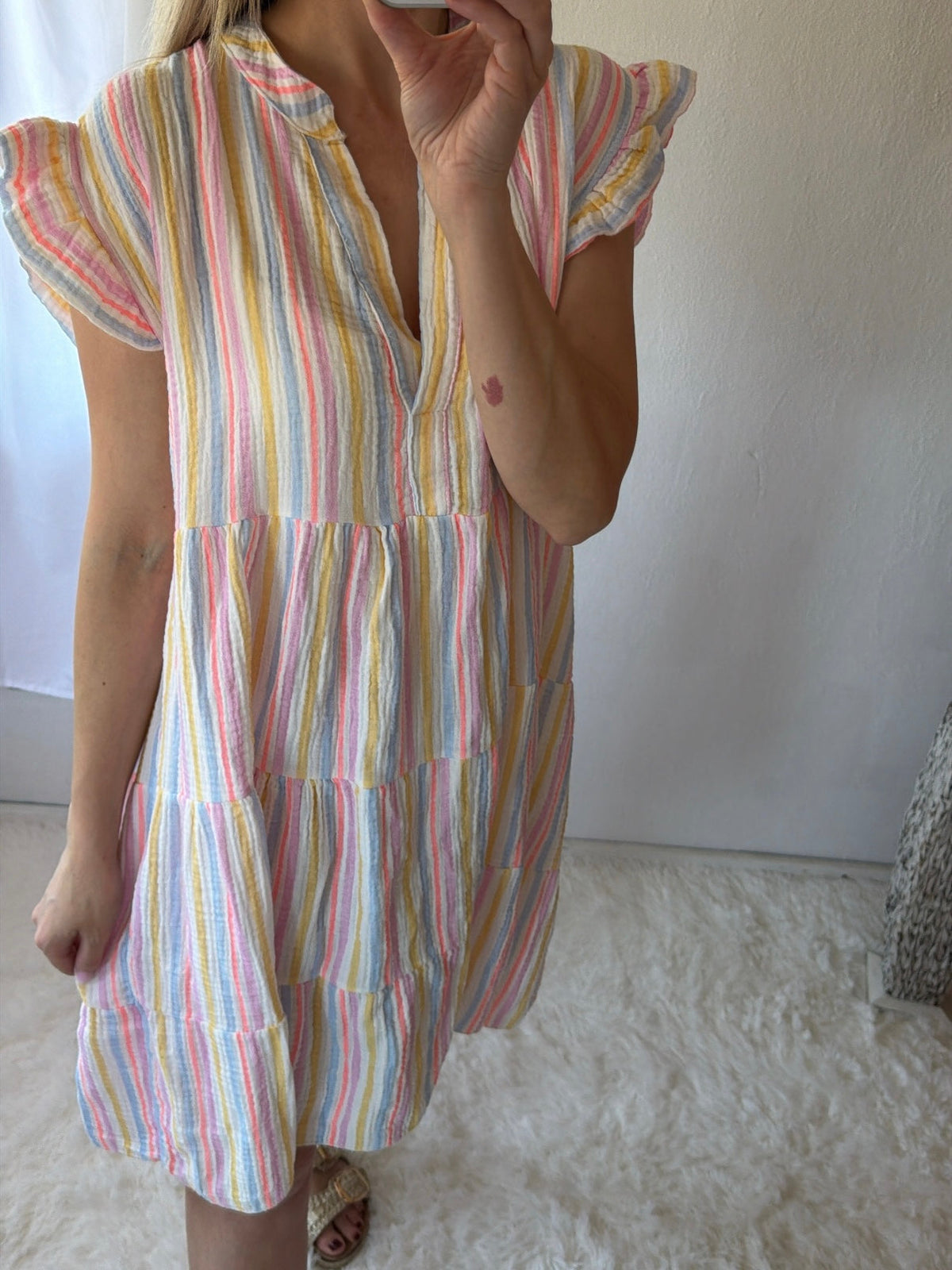 Vestido Mini Rayas Multicolor Paula
