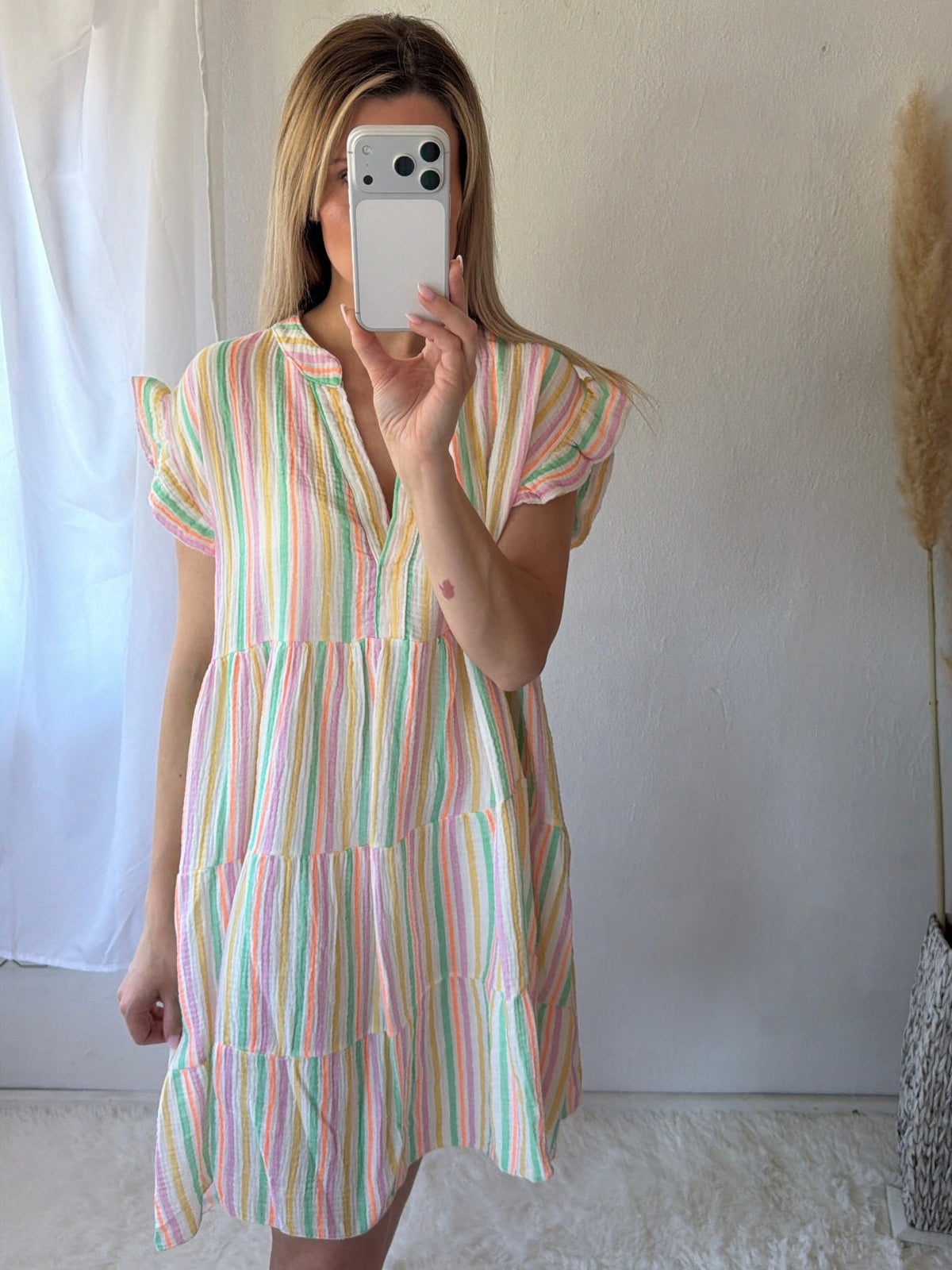 Vestido Mini Rayas Multicolor Marina