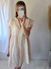 Vestido Mini Rayas Multicolor Marina