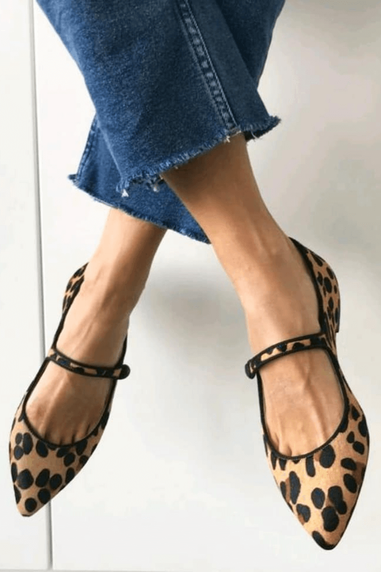 Bailarinas Ante Sintético Estampado Leopardo
