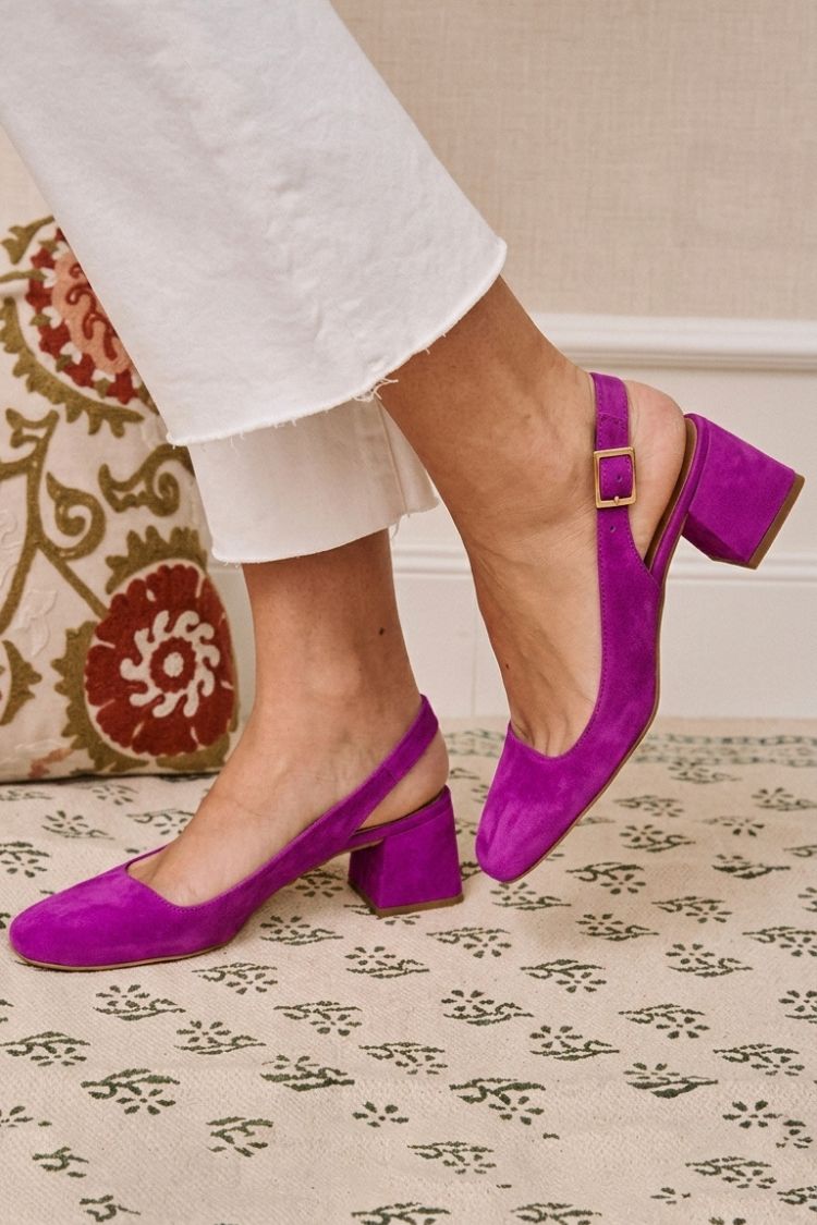 Tacones Anchos Caqui Slingback
