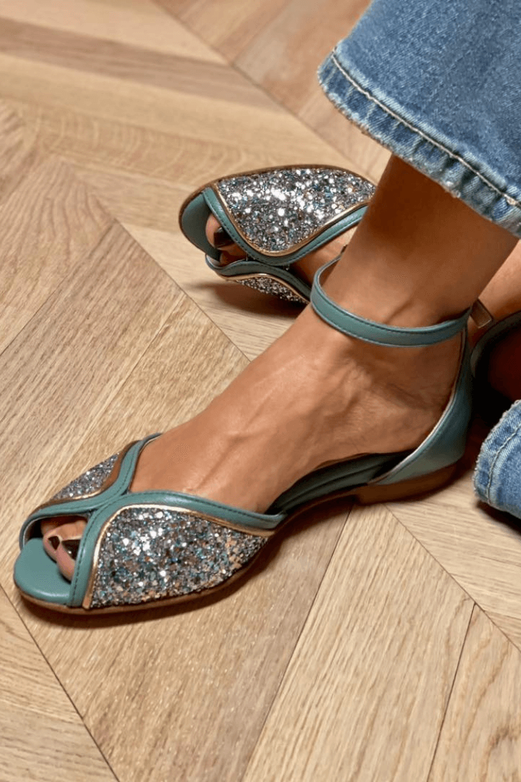 Sandalias con Brillo y Patchwork