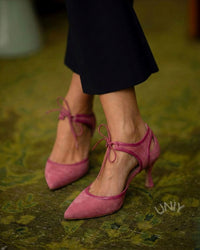Tacones Kitten Rosa de Ante