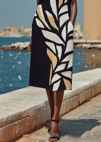 Vestido Midi Negro sin Mangas