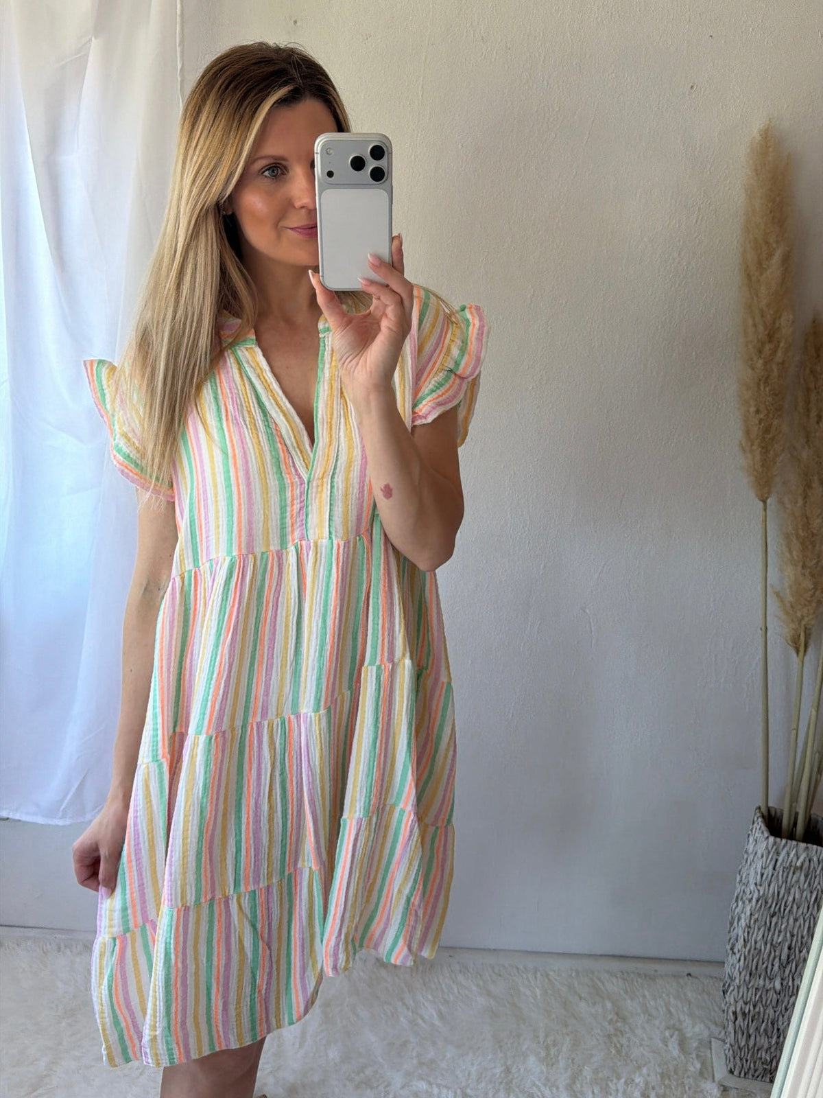 Vestido Mini Rayas Multicolor Marina