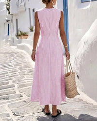 Vestido Verano Rayas Cintura Cruzada