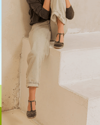Tacones Anchos Terciopelo Correa en T
