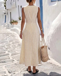 Vestido Verano Rayas Cintura Cruzada
