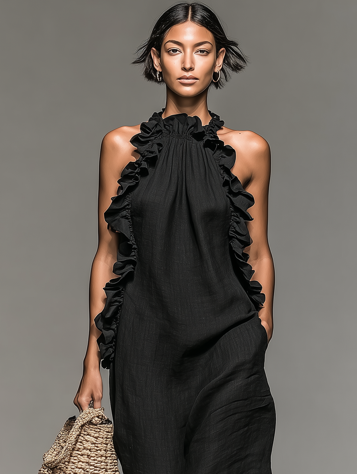 Vestido Largo Lino sin Mangas