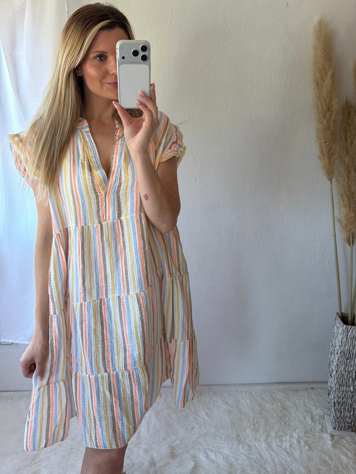 Vestido Mini Rayas Multicolor Marina