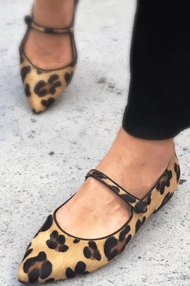 Bailarinas Ante Sintético Estampado Leopardo