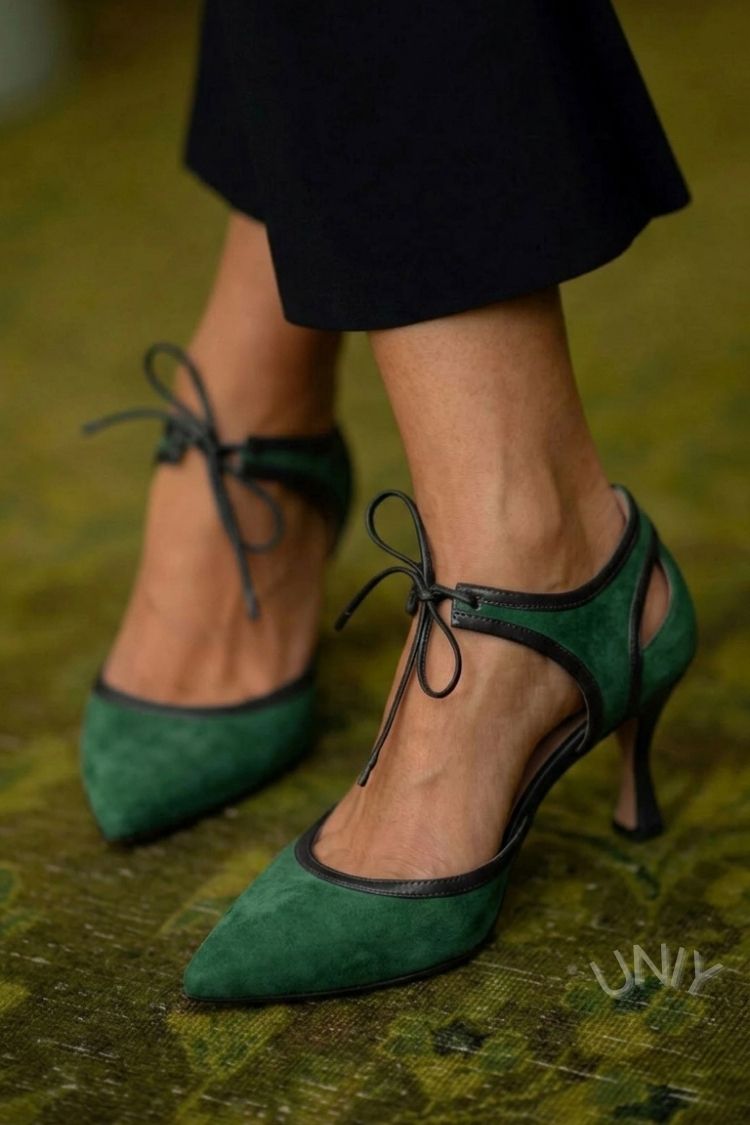 Tacones Kitten Rosa de Ante