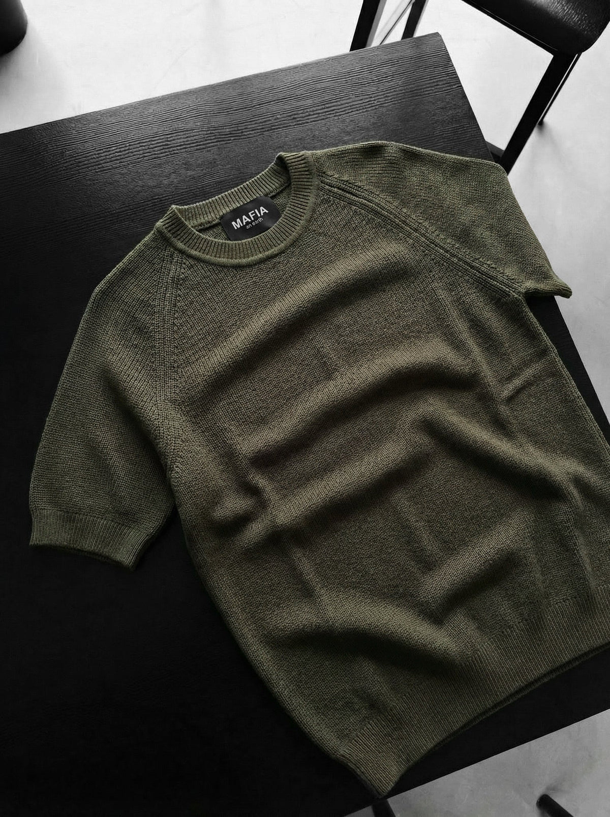 Camiseta Punto Ajustada Caqui