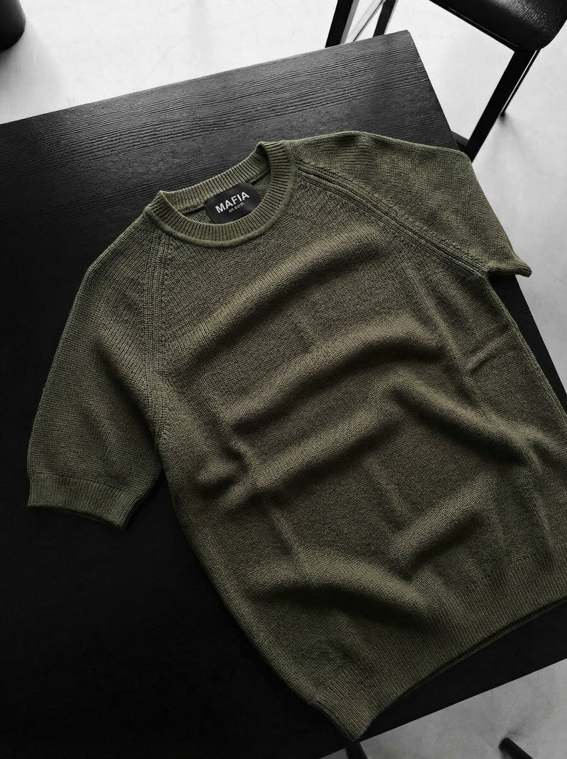 Camiseta Punto Ajustada Caqui