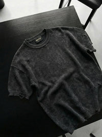 Camiseta Oversize Desgastada Antracita