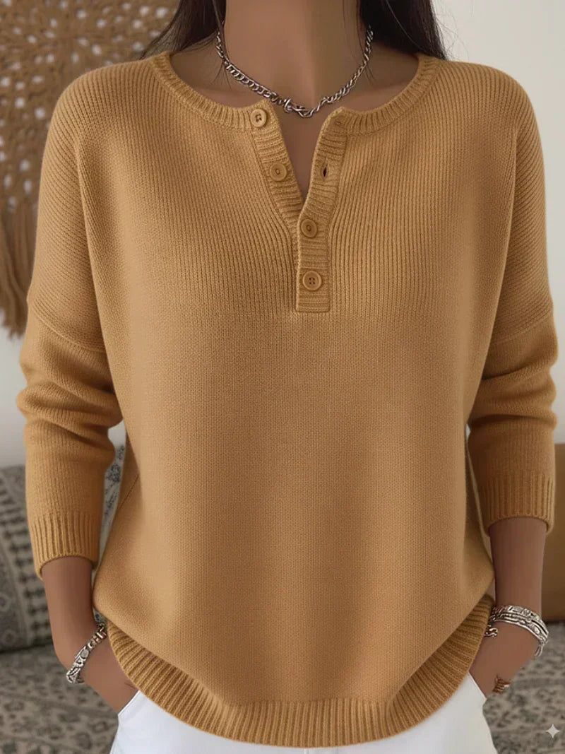Jersey Henley de Punto con Botones