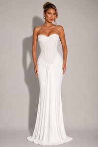 Vestido Maxi Corsé Brisa Celeste