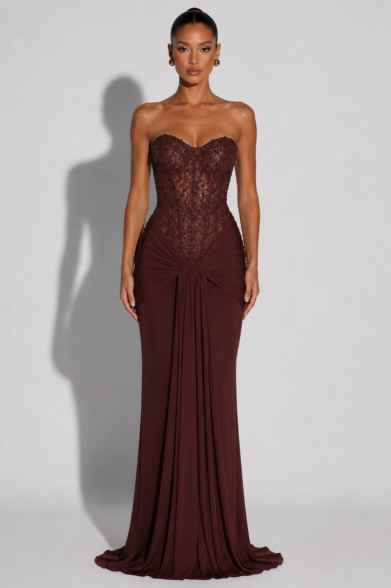 Vestido Maxi Corsé Brisa Celeste
