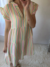 Vestido Mini Rayas Multicolor Marina