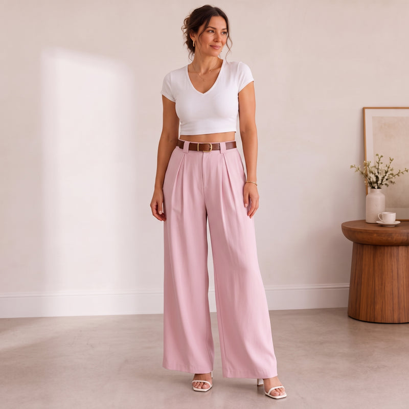 Pantalón Ancho de Talle Alto