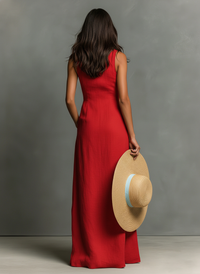 Vestido Camisero Largo sin Mangas