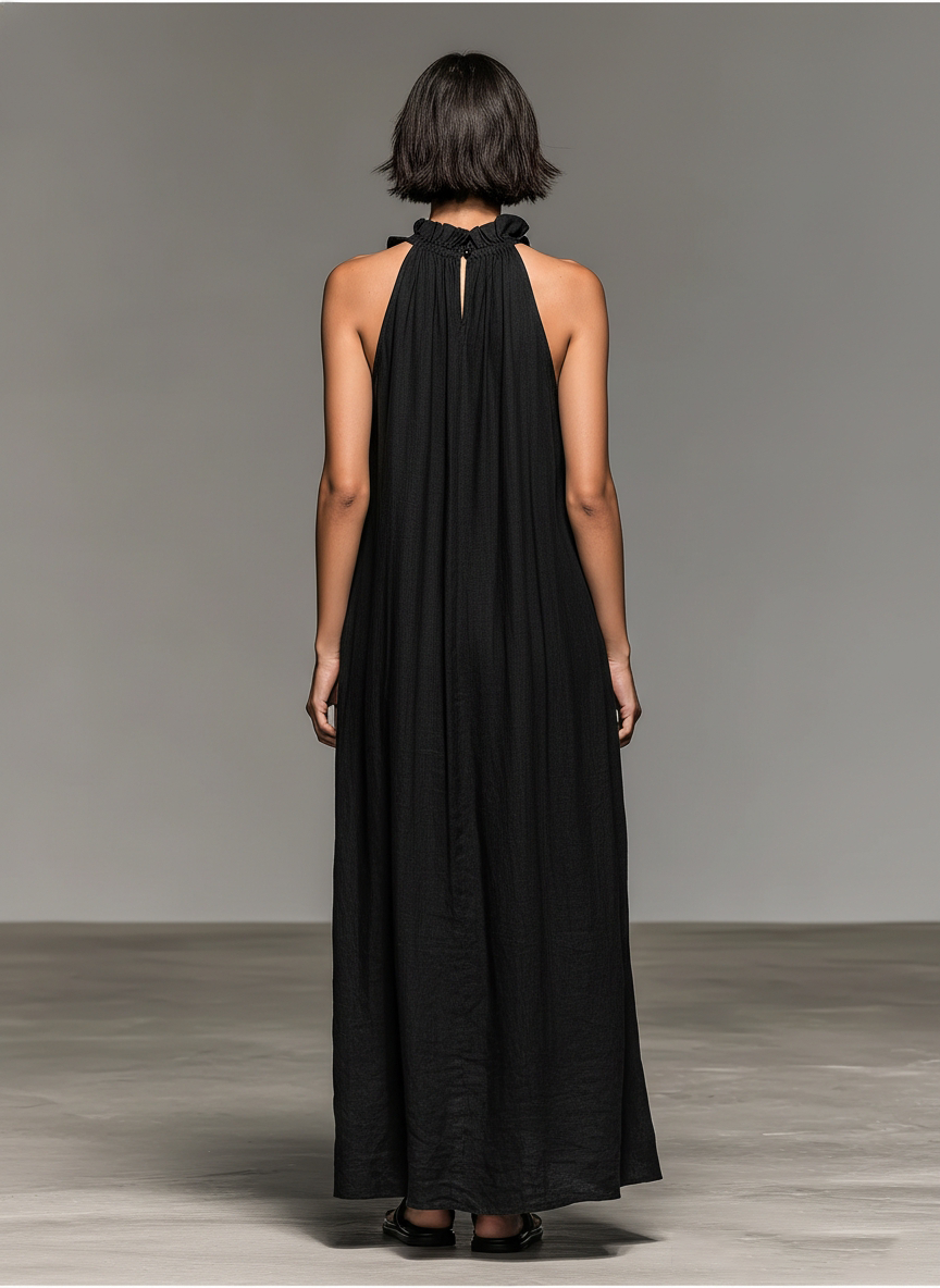 Vestido Largo Lino sin Mangas