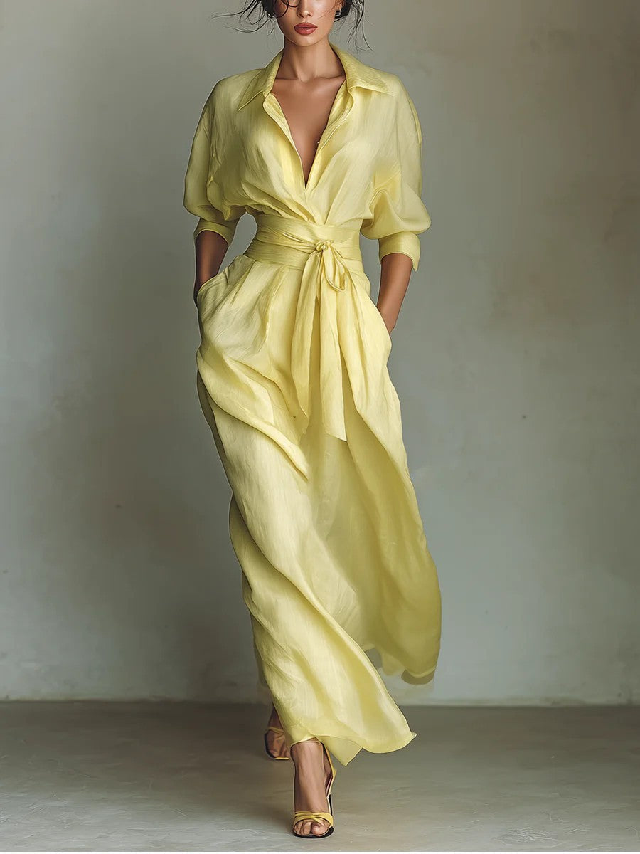 Vestido Camisero Amarillo