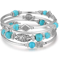 Pulsera Multicapa de Piedra Natural