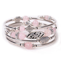 Pulsera Multicapa de Piedra Natural
