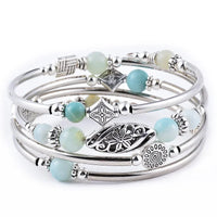 Pulsera Multicapa de Piedra Natural