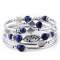 Pulsera Multicapa de Piedra Natural