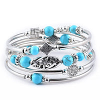 Pulsera Multicapa de Piedra Natural