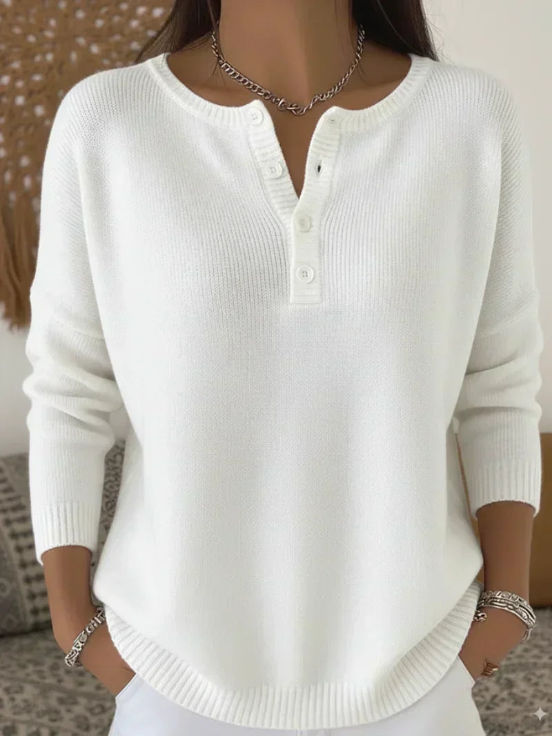Jersey Henley de Punto con Botones