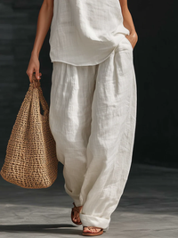 Conjunto sin Mangas Pantalón Ancho