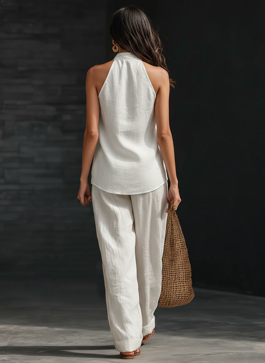 Conjunto sin Mangas Pantalón Ancho