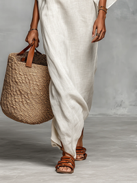 Vestido Maxi Hombros Descubiertos Murciélago