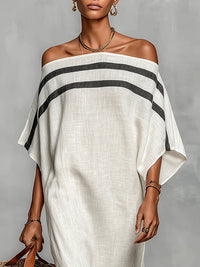 Vestido Maxi Hombros Descubiertos Murciélago