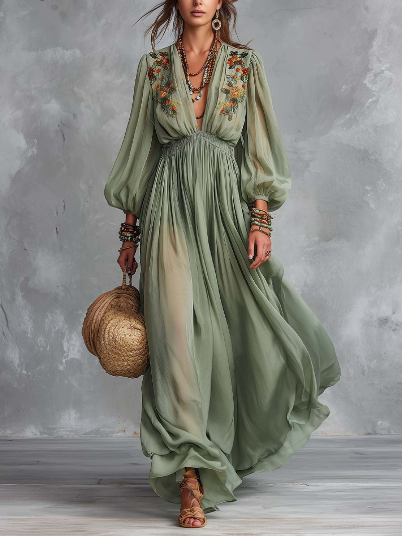 Vestido Maxi Bohemio Floral