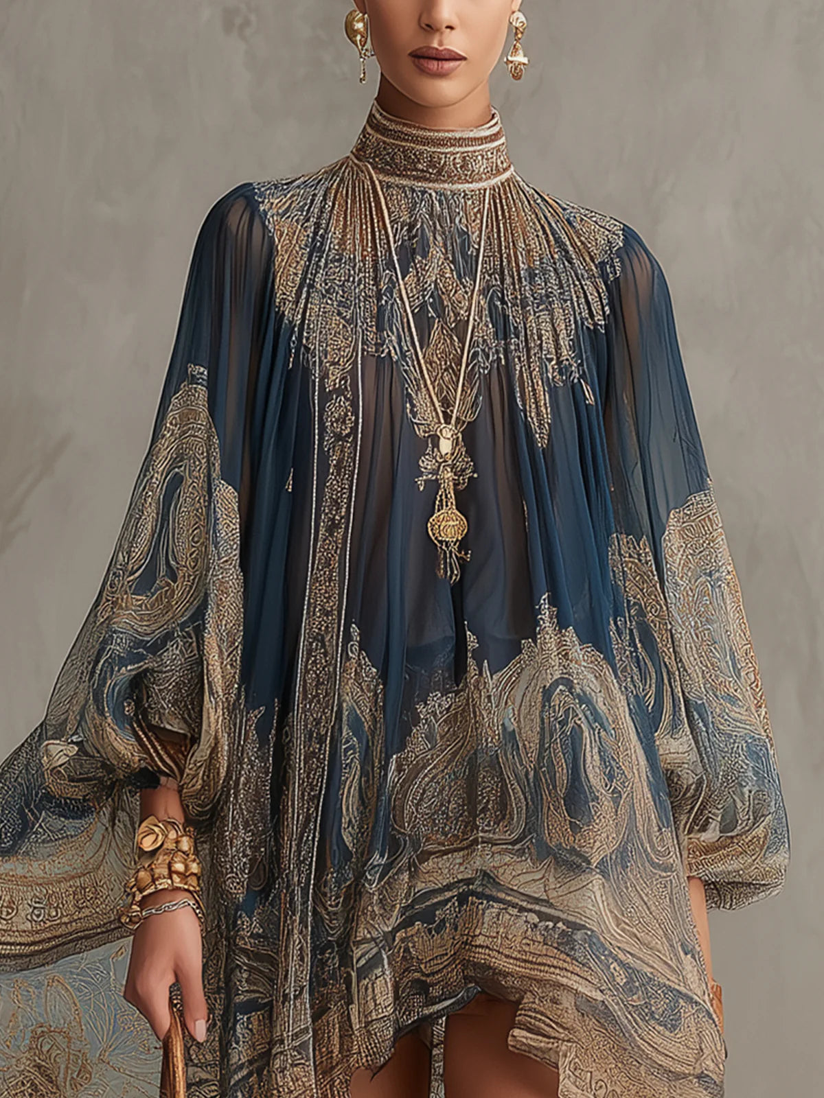 Vestido Corto Barroco Azul