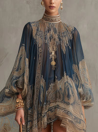 Vestido Corto Barroco Azul