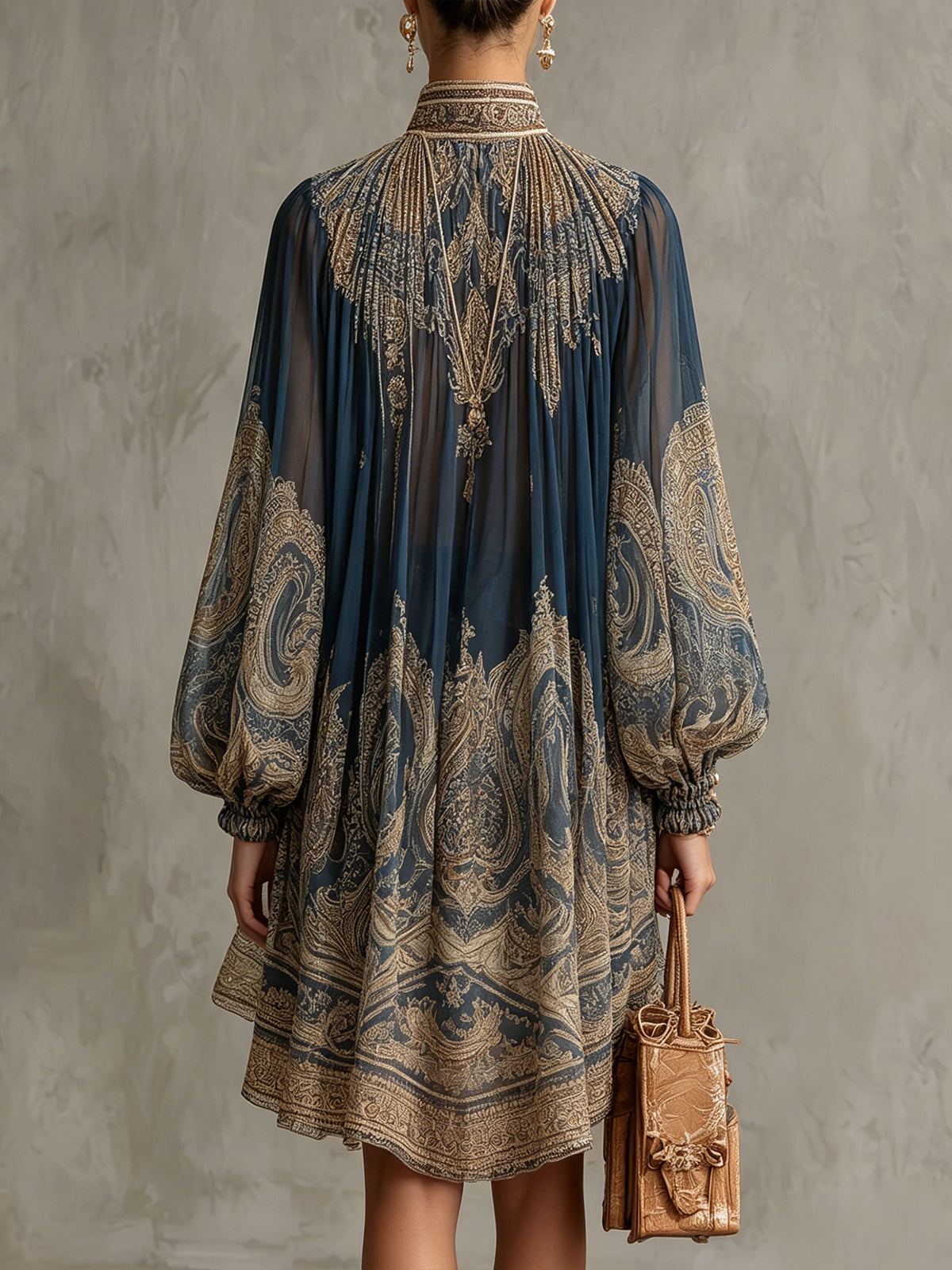 Vestido Corto Barroco Azul