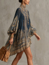 Vestido Corto Barroco Azul
