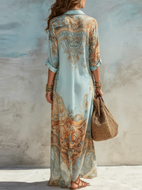 Vestido Camisero Mediterráneo Elegante