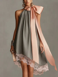 Minivestido de Raso Gris