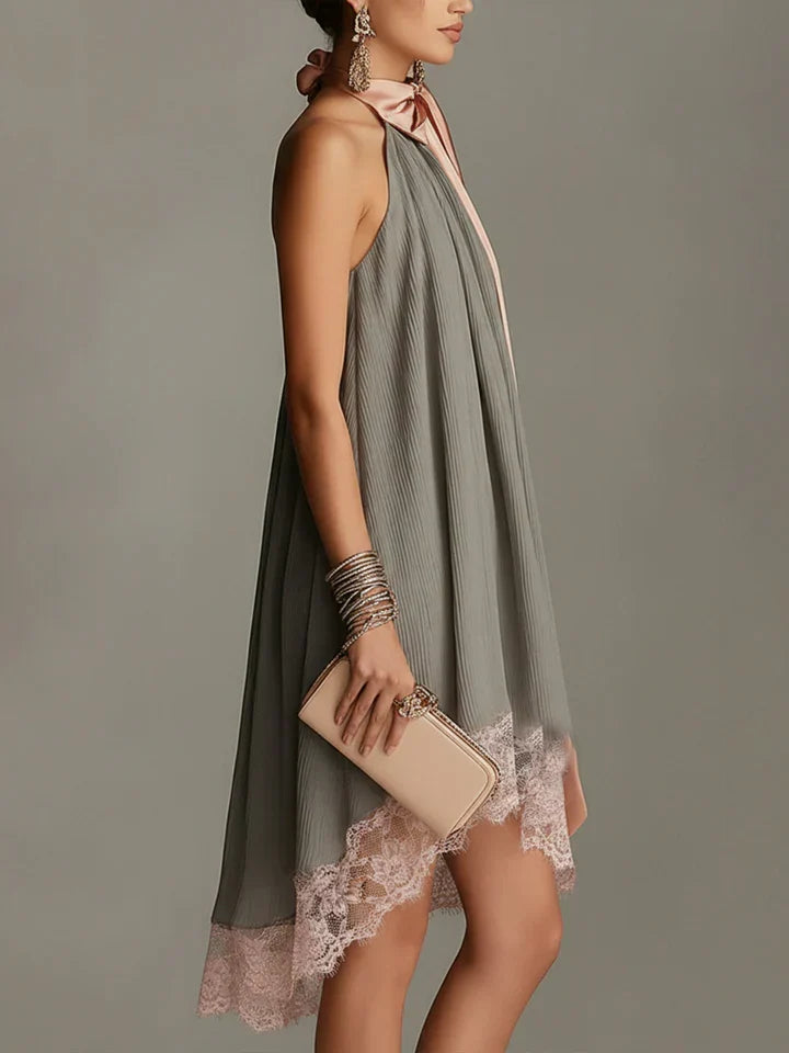Minivestido de Raso Gris