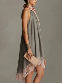 Minivestido de Raso Gris