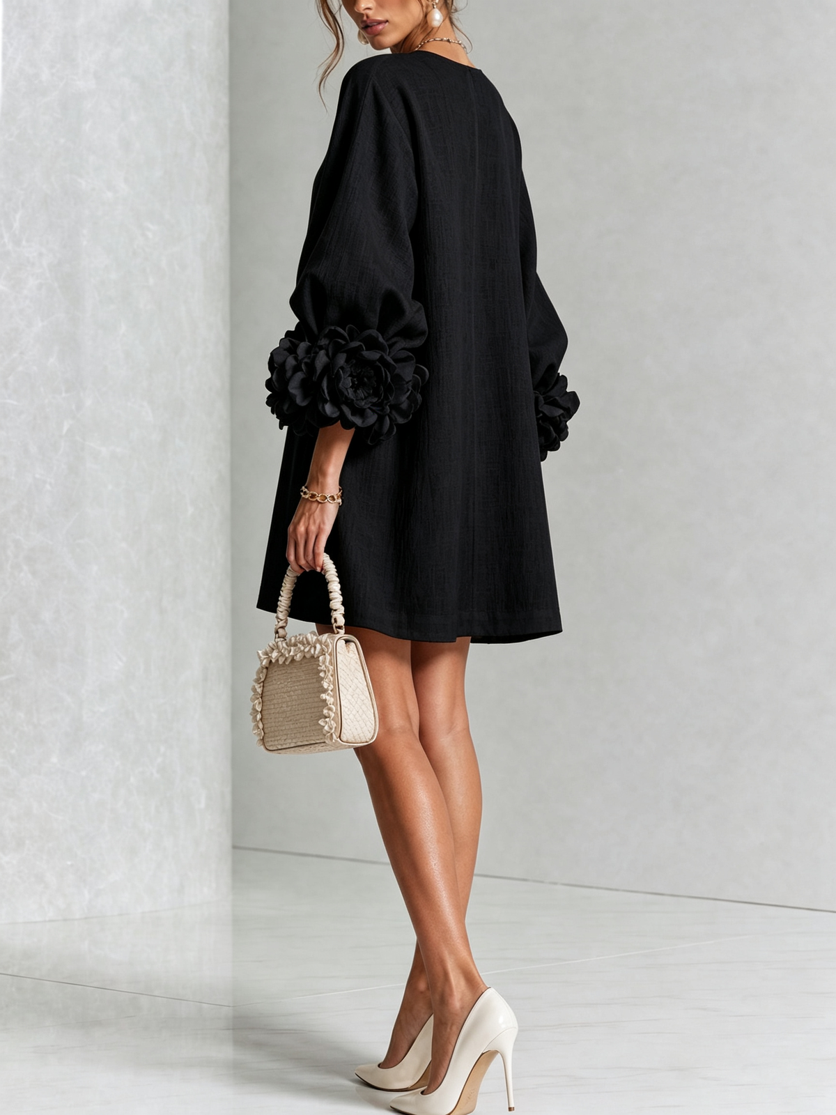Minivestido Floral con Botones