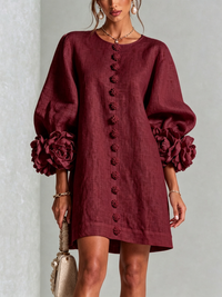 Minivestido Floral con Botones